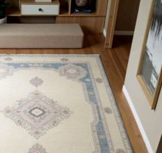 Handknotted Oushak Wool Rug A Light